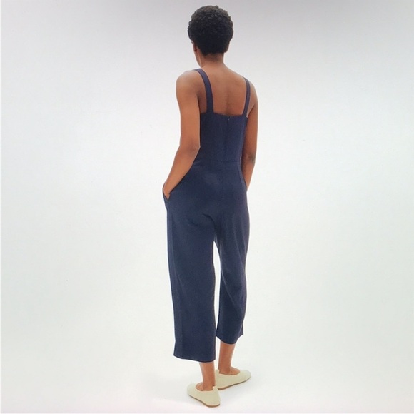 NWT Everlane Japanese GoWeave Slip Jumpsuit Navy - Picture 2 of 9
